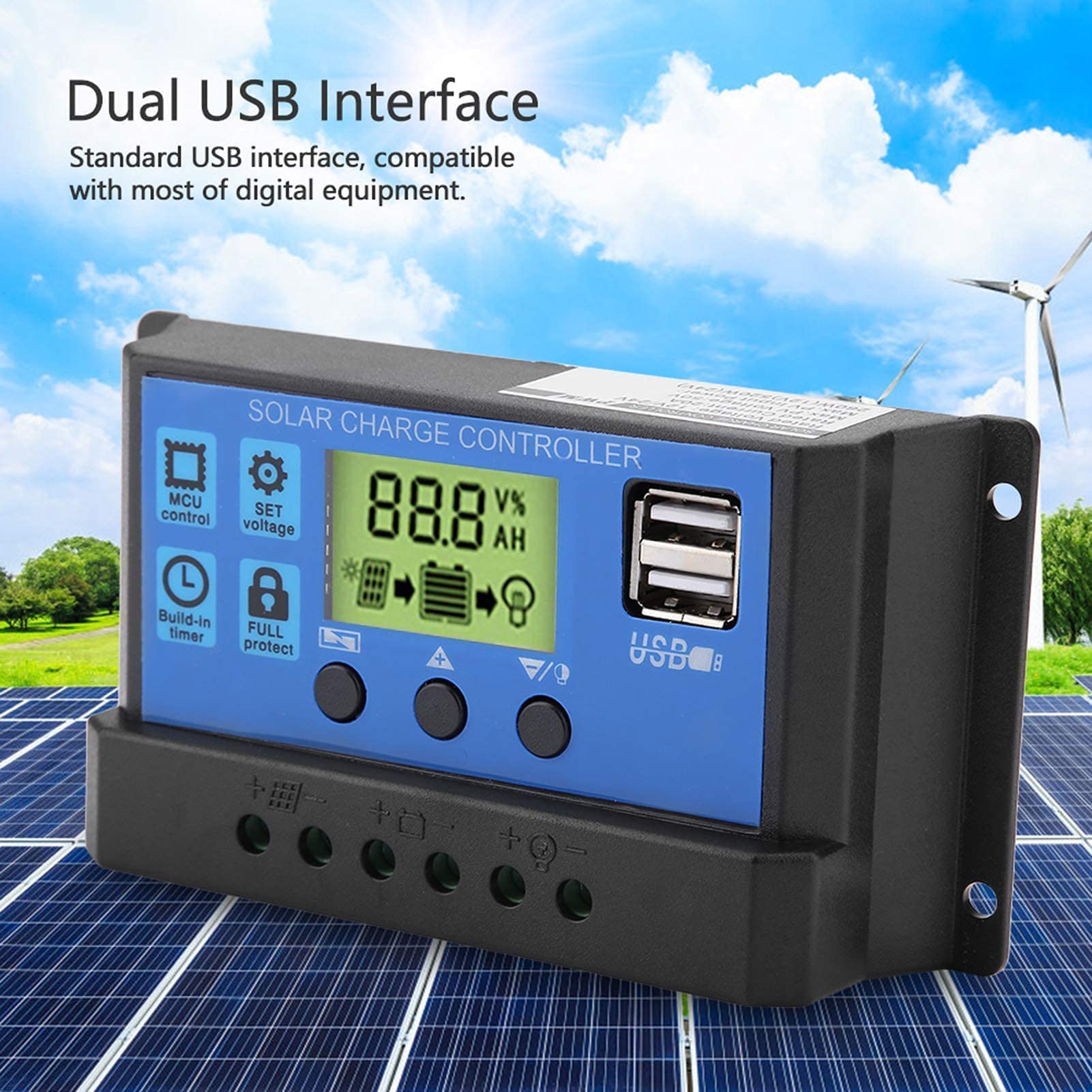 SolaMr 50A zonne-laadregelaar 12V/24V zonnepaneel batterij laadregelaar