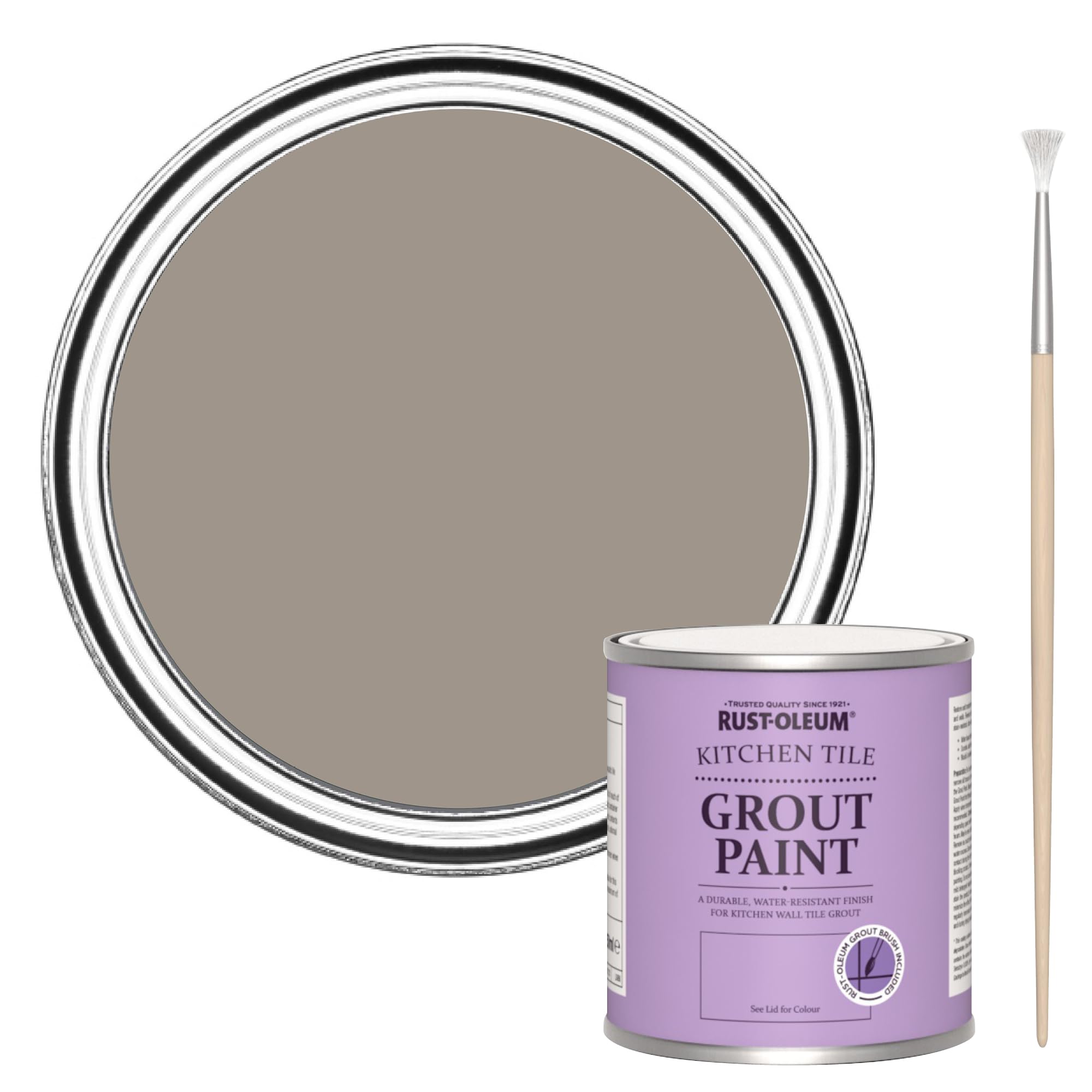 Rust-Oleum Stain-Resistant Brown Kitchen Tile Grout Paint - Whipped Truffle 250ml