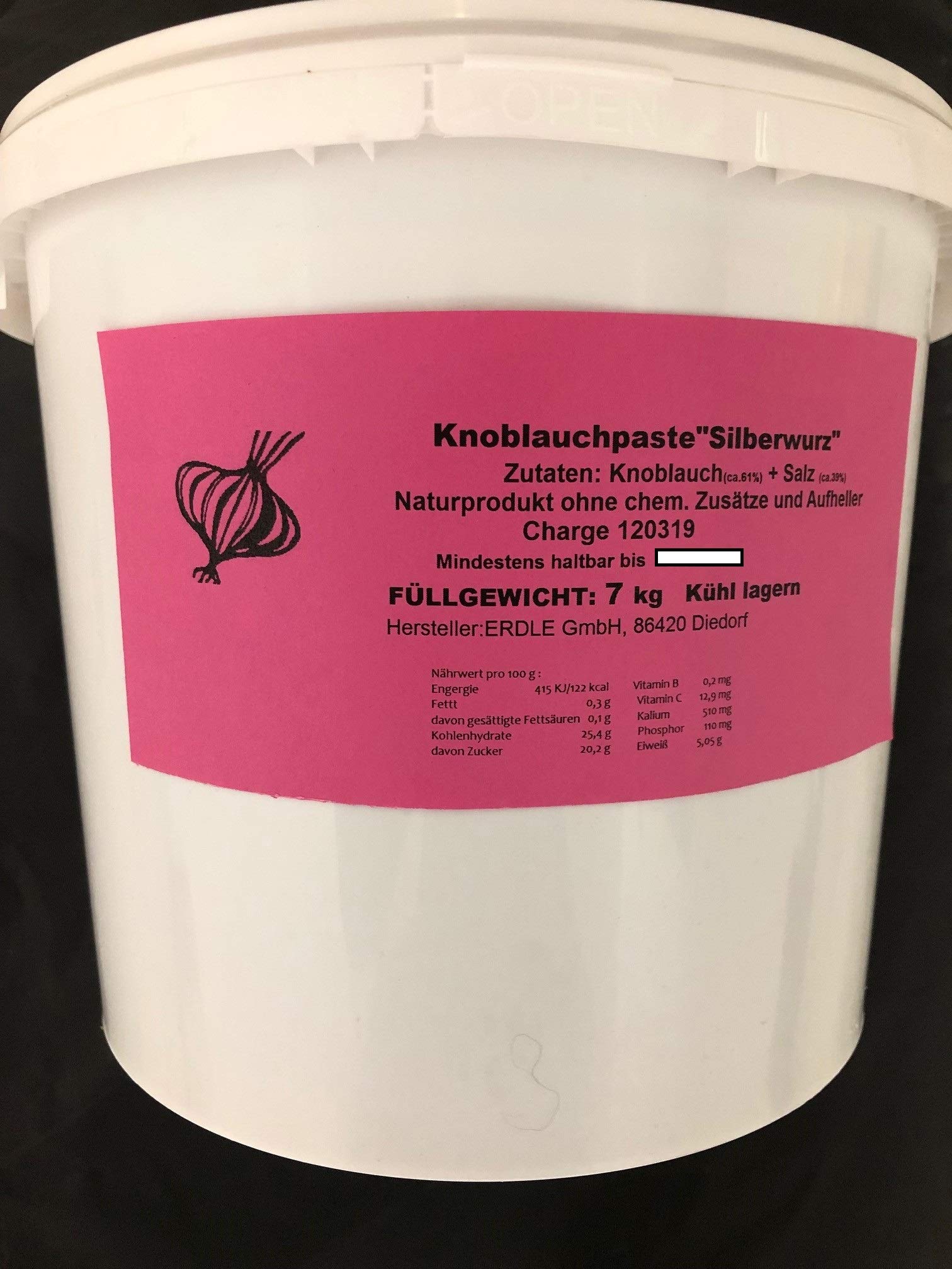 Knoblauchpaste 1 Kg Eimer oder 7 Kg Eimer (7 Kg Eimer)