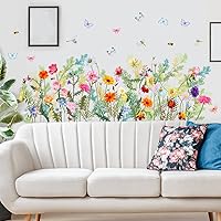 Vista 6 de Película electrostática de ventana con estampado floral, ramo de mariposas, a prueba de aceite, impermeable, decoración de pared, se adhiere a