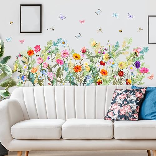 Miniatura 6 de Película electrostática de ventana con estampado floral, ramo de mariposas, a prueba de aceite, impermeable, decoración de pared, se adhiere a la