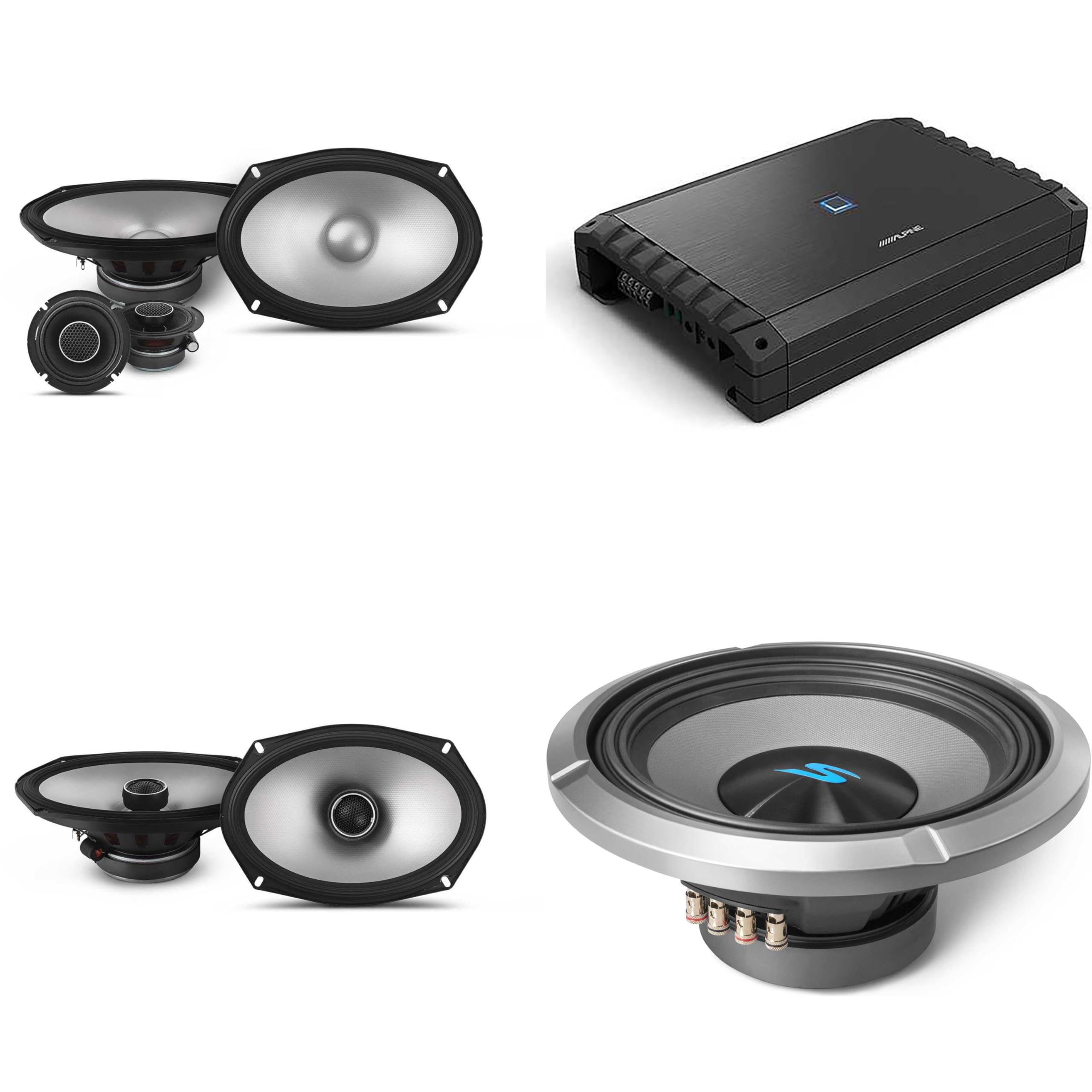 Alpine S2-A55V S-Series Class-D 5-Channel Amplifier, Hi-Res Certified, 40W x 4 + 200W x 1 @ 4 ?, 60W x 4 +300W x 1 @ 2 ? w/ S2-S69C, S2-S69 & S2-W12D4 12