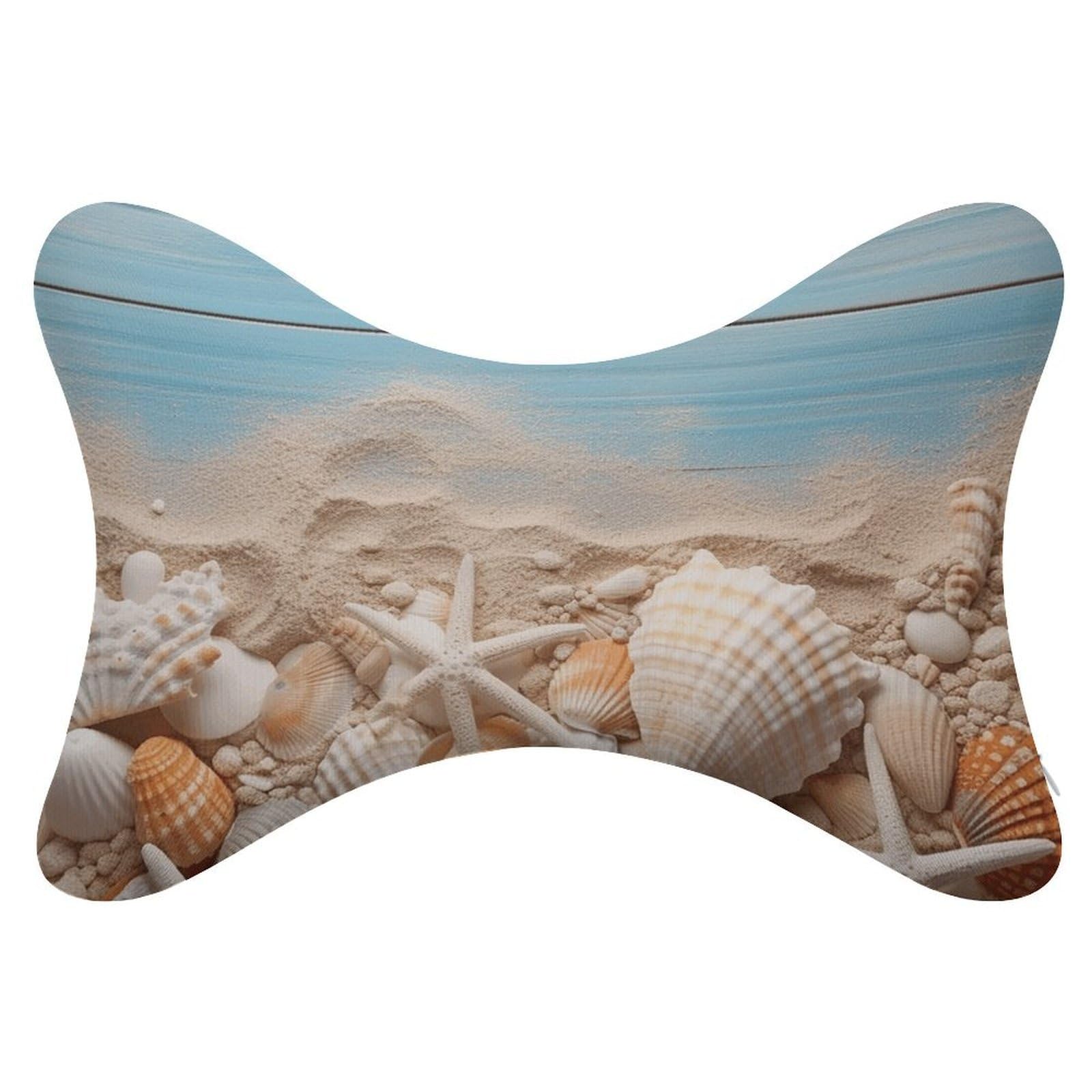 Adfgyerh Style Sea Shells And Starfish Pillow ，Memory Foam Pillow Core，Cushion,Provide Neck Support，Car Pillows For Travel Car Seats And Home Offices.