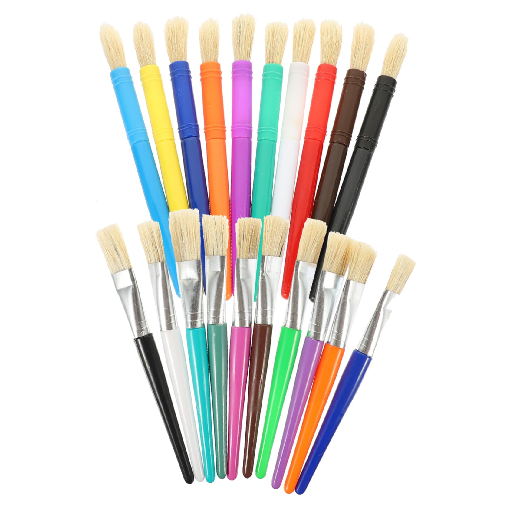 Operitacx 2 Series Pinceles De para Acrílica Y Óleo para Cerdas Suaves Y Mango Plástico Resistente para Manualidades Y Dibujo Artístico 20 Piezas*2