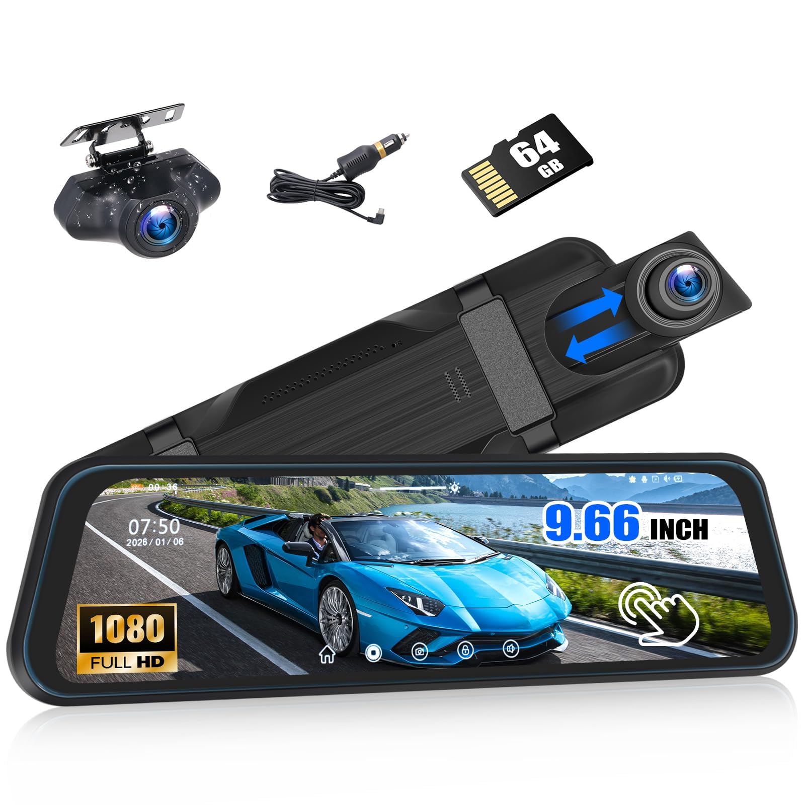 Photo 1 of Zomolither 9.66" Mirror Dash Cam