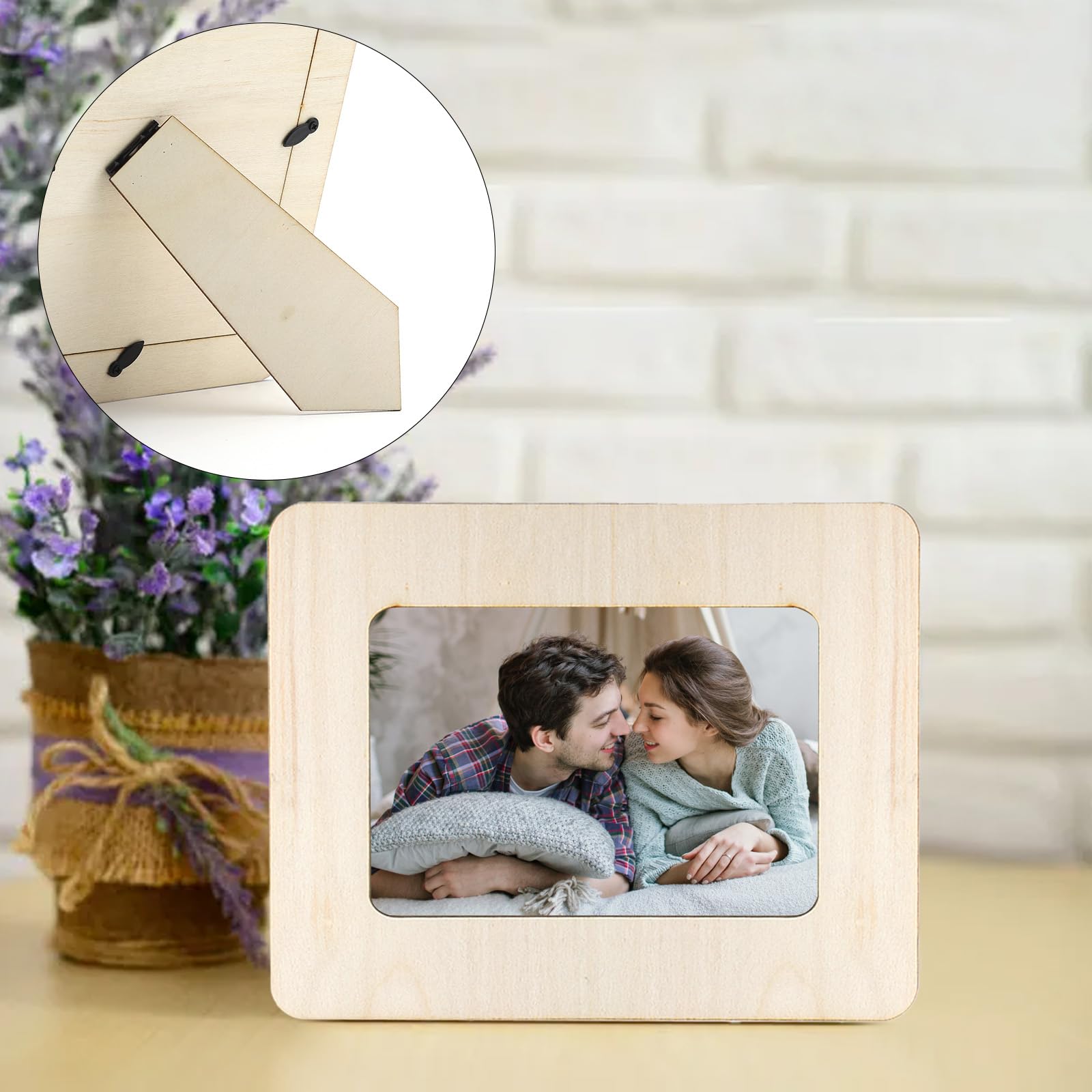 Set 4 Cornici In Legno Naturale Per Bambini - Fai Da Te Da Dipingere E Decorare Con Strass E Matite