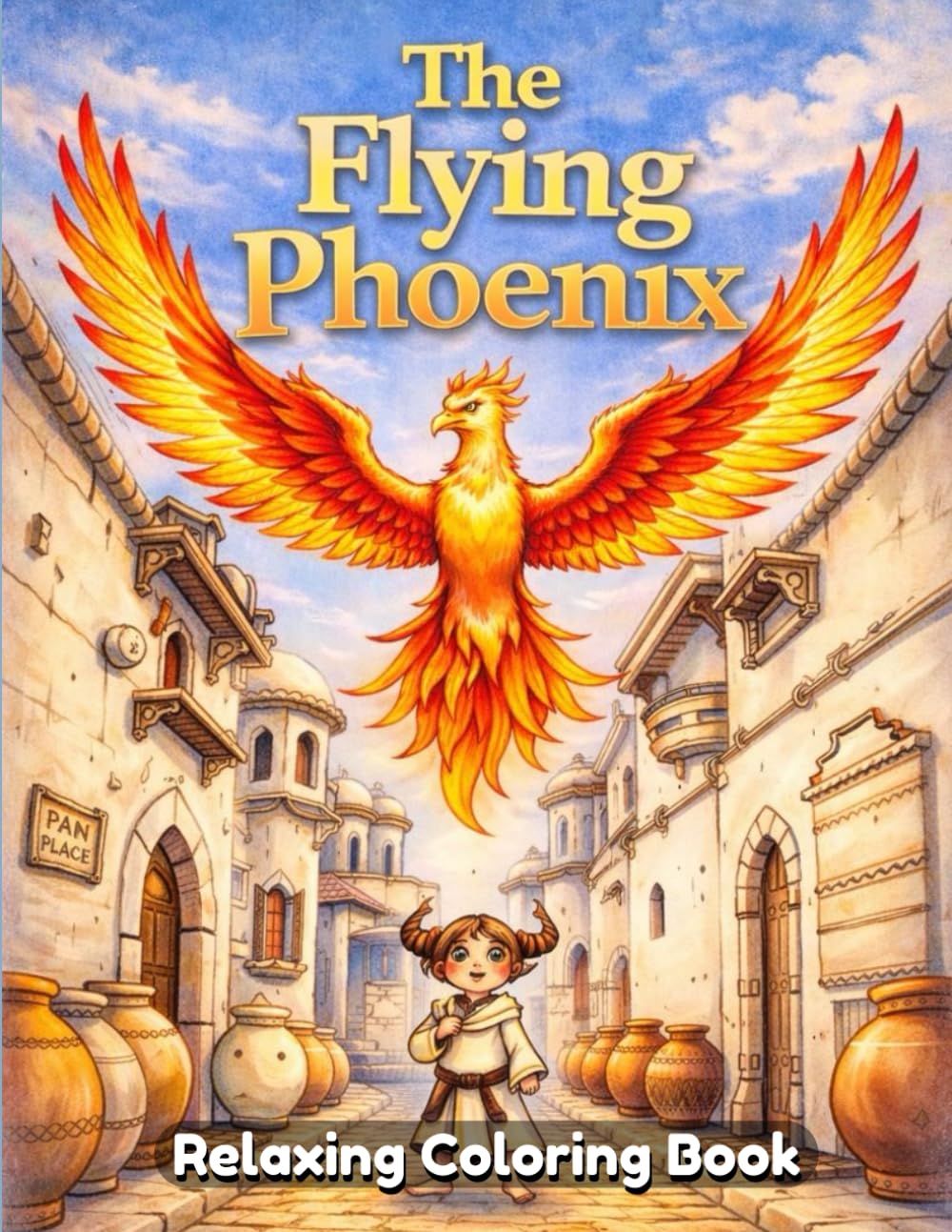 The Flying Phoenix Coloring Book for Adults and Teens: Mythical Fire Birds, Fantasy Skies, Legendary Creatures, Relaxing Line Art, Stress Relief Coloring Pages
