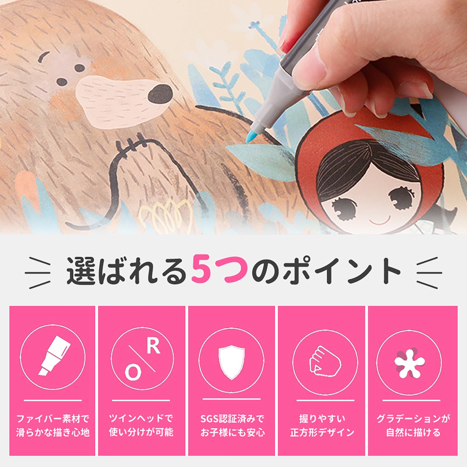 Amazon | マーカーペン セット カラーペンセット イラストマーカー 80