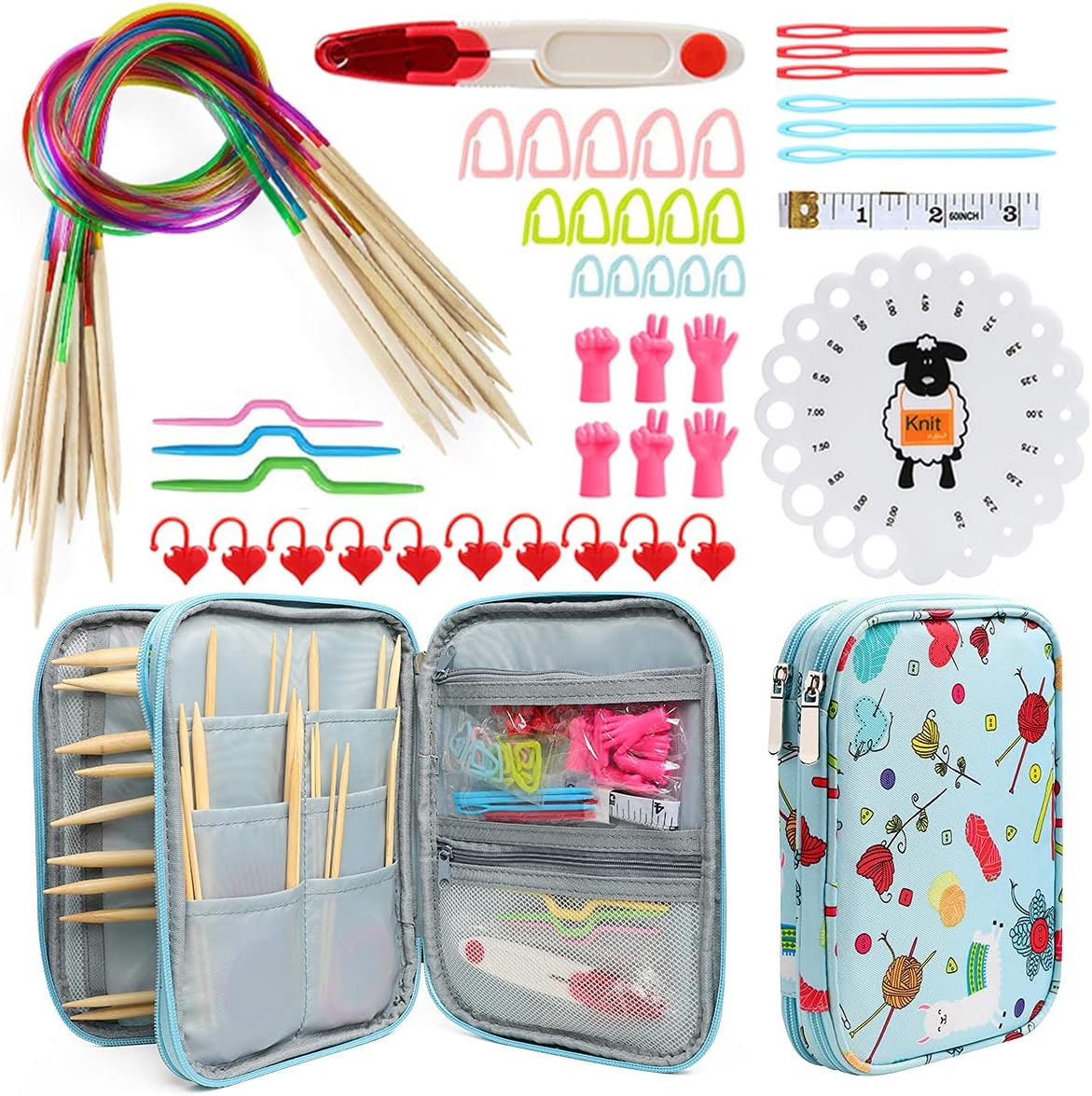 KOKNIT Lightweight Circular Knitting Needles Set, 31'' Bamboo Knitting