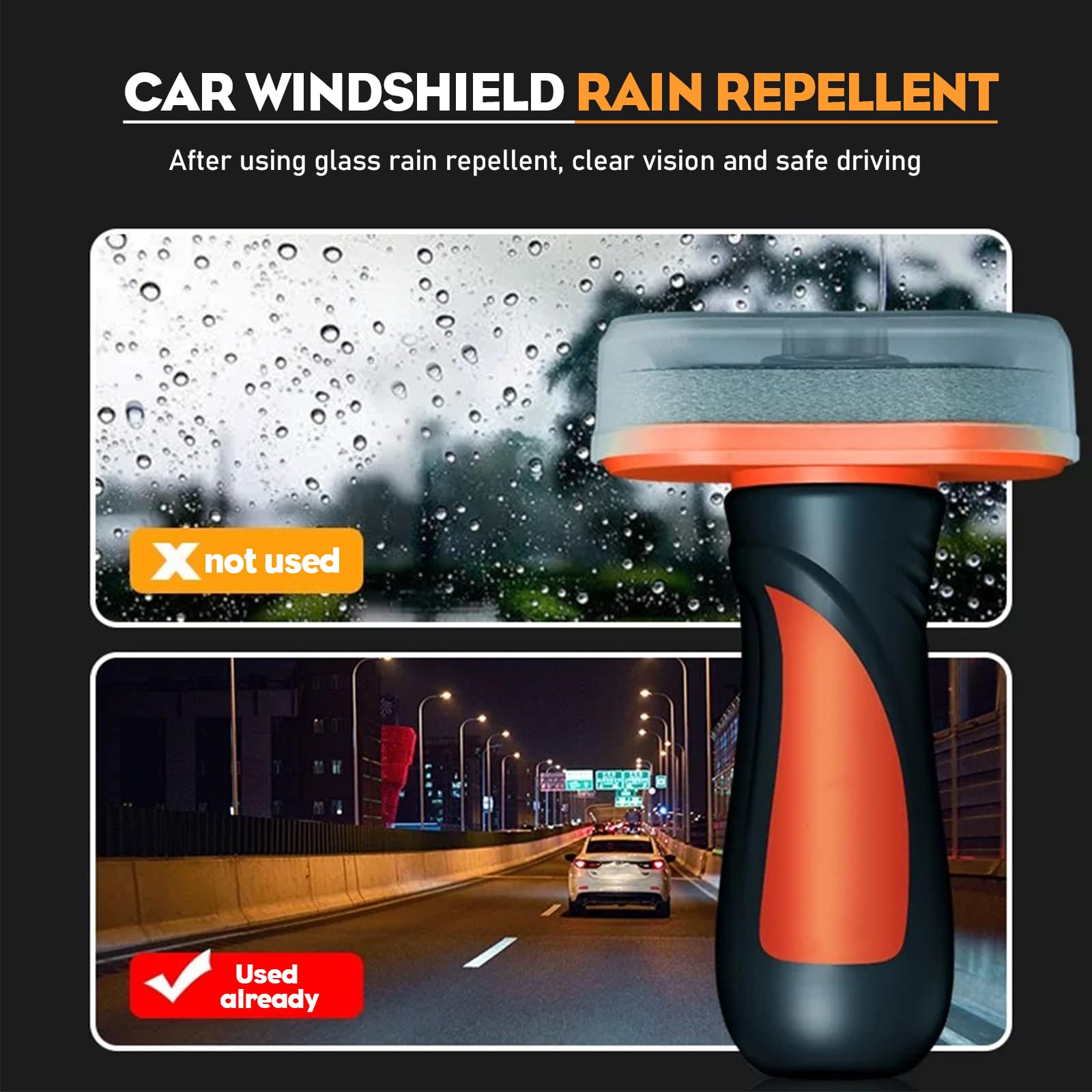 Nettoyant pour pare-brise, (1 pièce, Hydrophobe) 2024 Nouveau nettoyant pour pare-brise hydrophobe Le revêtement de pare-brise améliore la visibilité lors de la conduite par temps de pluie