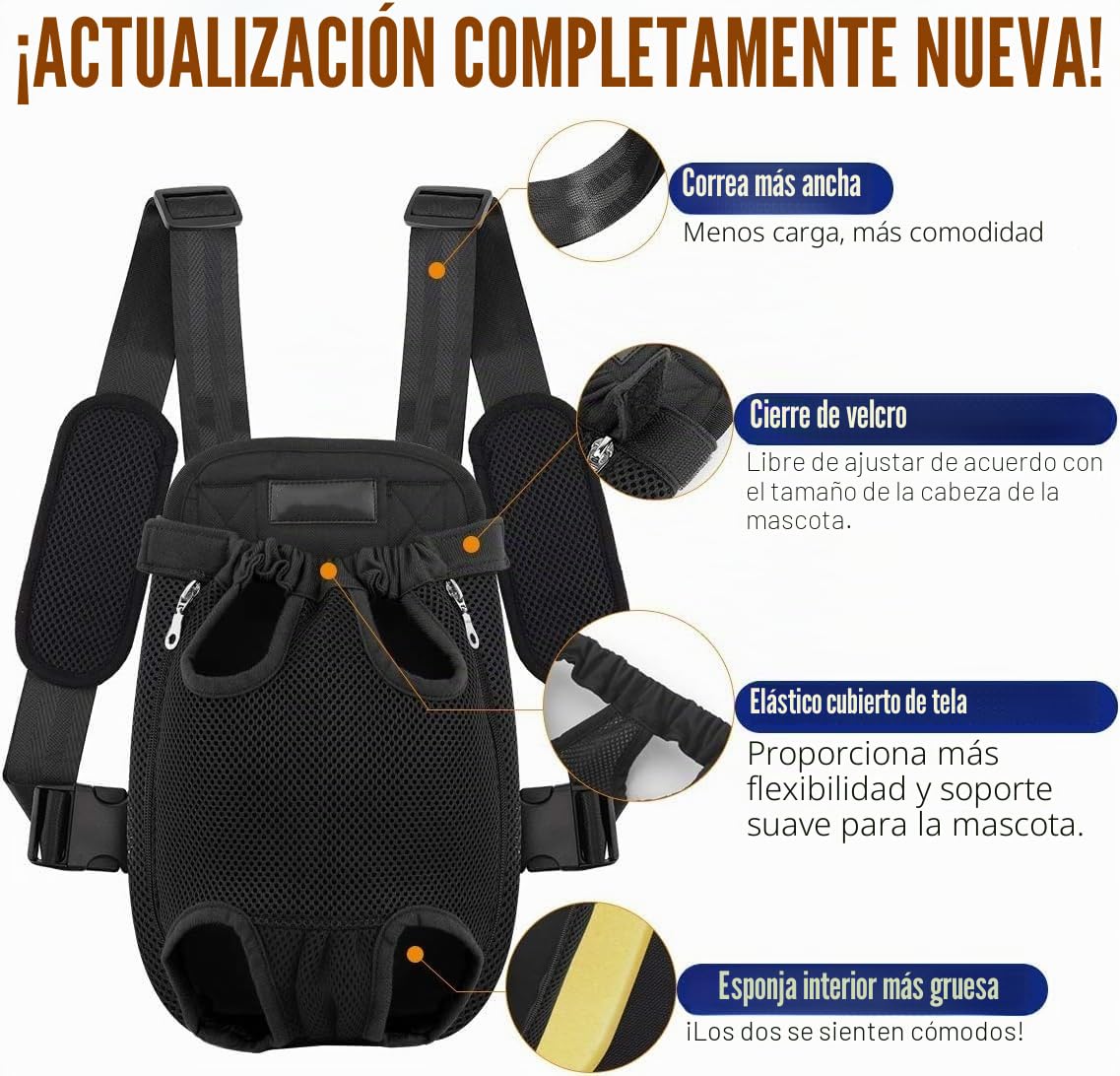 Transportador De Mascotas, Dar A Las Mascotas Un Descanso Mochila De Pecho para Llevar Perros Pequeños O Gatos para Ciclismo, Senderismo, Camping, Caminar O Reunirse con Amigos