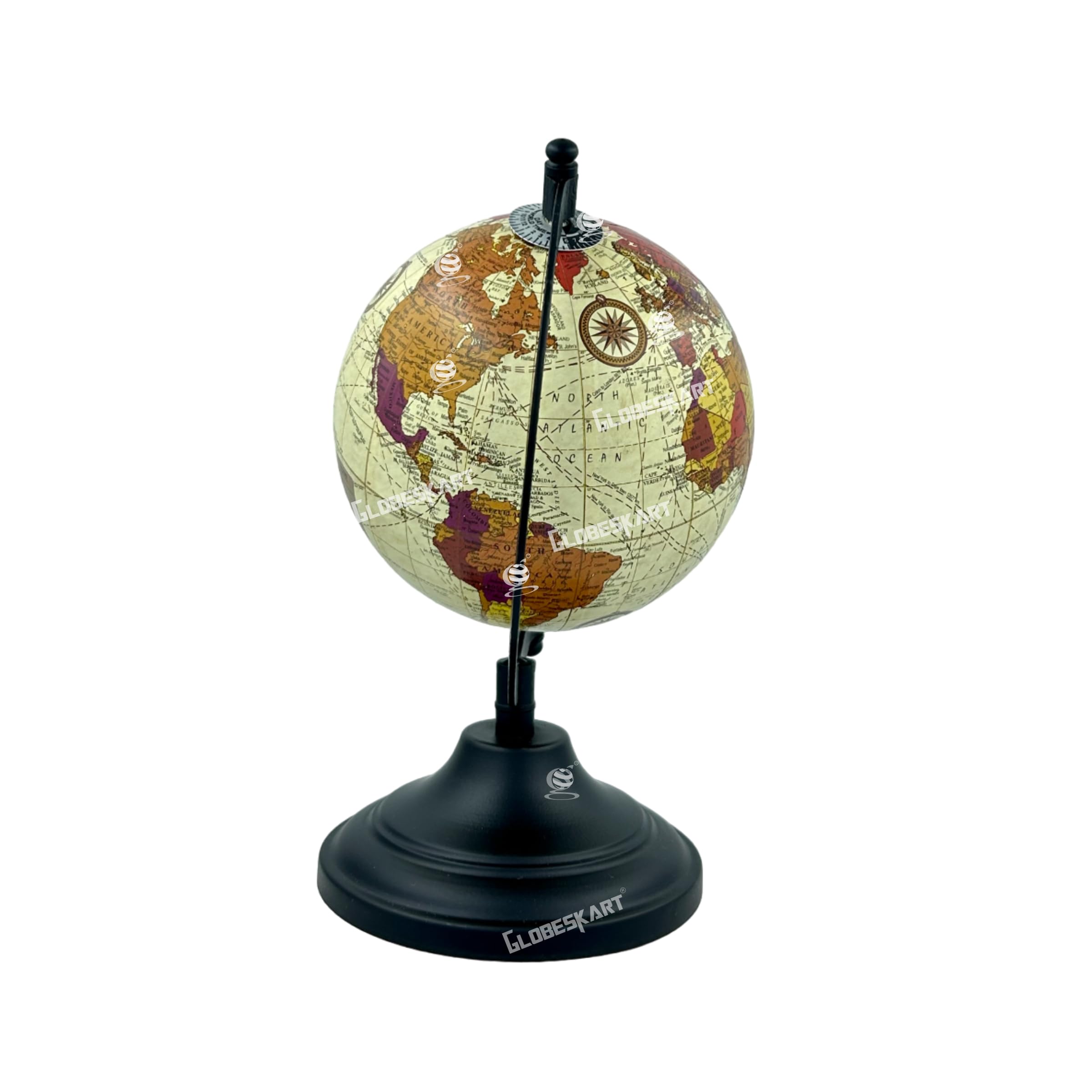 Globeskart POLITICAL GLOBE (5 inches), UNBREAKABLE METAL ARC AND BASE (Cream Multicolour Purple) (B078PSGMHY) Amazon Price History, Amazon Price Tracker
