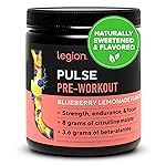 LEGION Pulse Pre Workout - All Natural Nitric Oxide Preworkout Drink to Boost Energy, Creatine Free, Naturally Sweetened, Beta Alanine, Citrulline, Alpha GPC (Blueberry Lemonade)