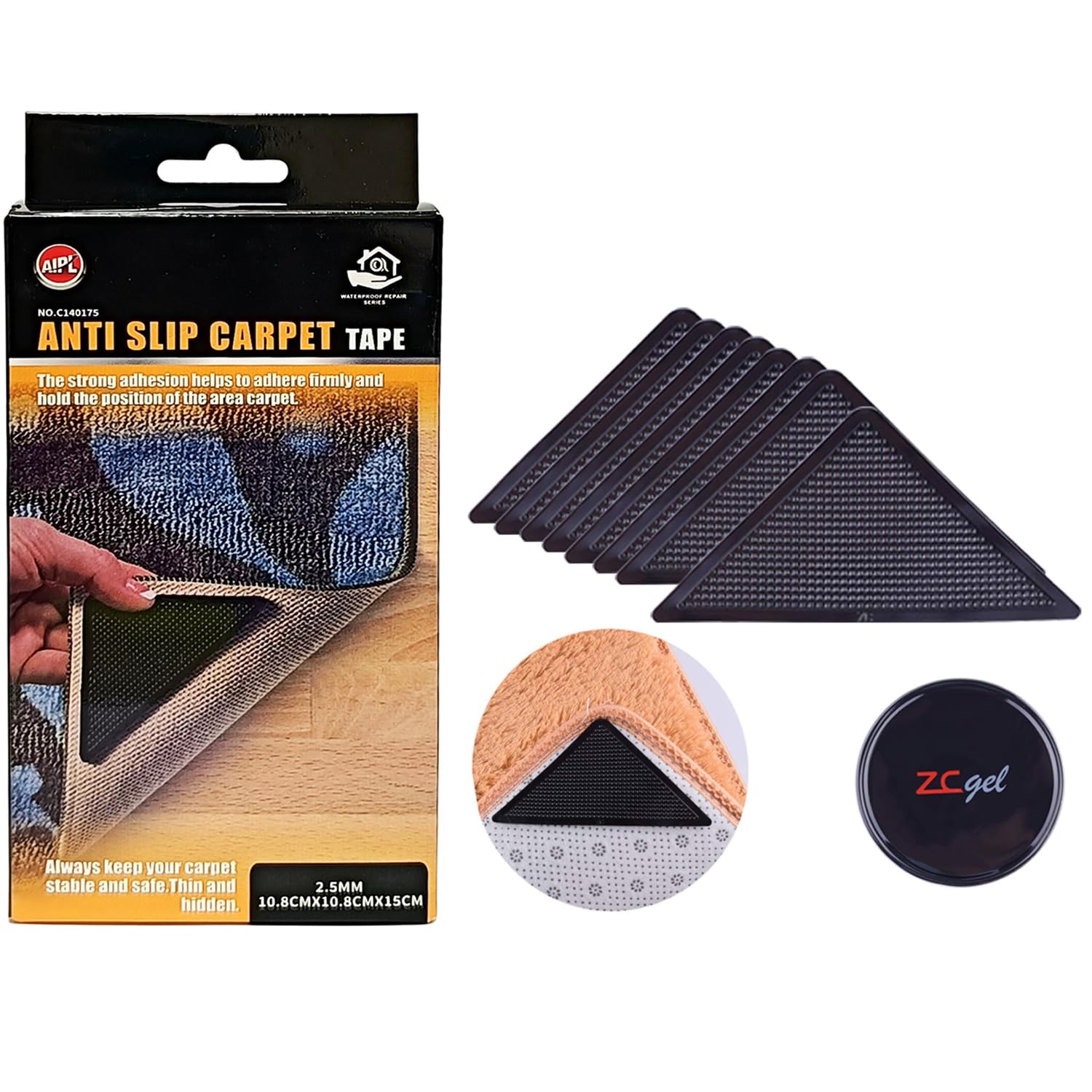 Rug Carpet Gripper Keep Rug in Place on Carpet, Non Slip Rug Pads Grippers for Hardwood Floors and Tiles- RUG STOPPER - 4 PCs in a Pack-image-1