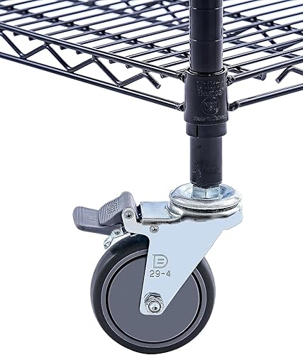 Miniatura 5 de Estantería de alambre de 4 niveles de acero metálico de alta calidad de 60 x 24 x 72 pulgadas, capacidad máxima NSF de 3200 libras, estante de