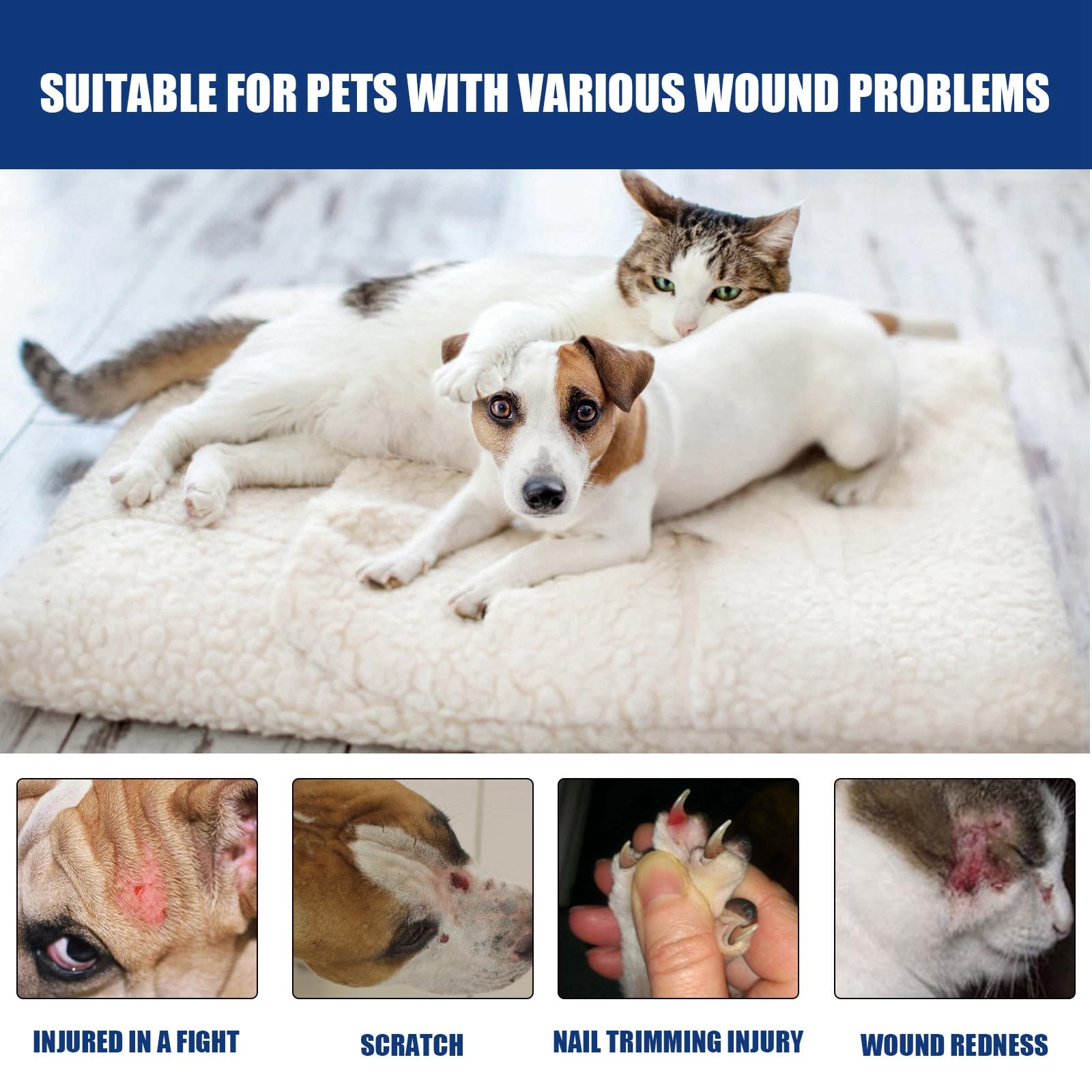 Pet Wound Care Gel,Liquid-Bandage for Pet,Dog Leg Wound Protector,Cat Gel Pet Wound Skin Care,Cat Wound Cream,Dog Wound Care,Waterproof Protective Cat Wound Treatment,Wound Care for Dogs Soothing - Image 3