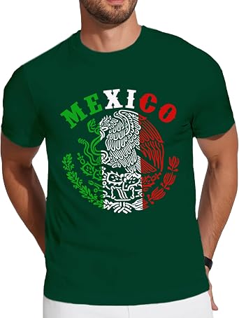Mexico Shirts for Men Mexican Flag Shirt Mexico Patriotic Eagle T-Shirts