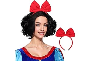 Snow White Anime Cosplay Wig Costume Wig with Ribbon for Women