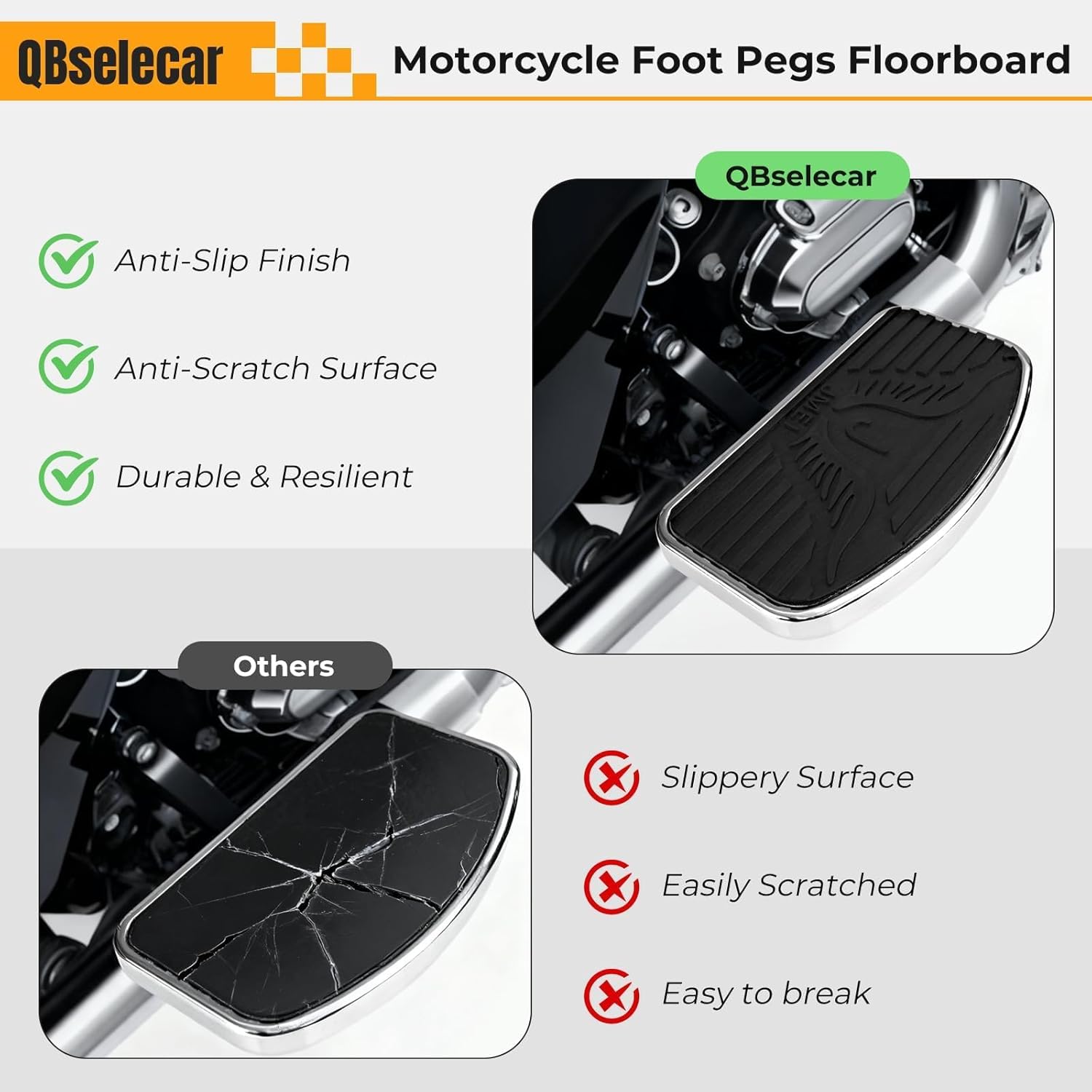 Motorcycle Passenger Foot Pegs Rear Passenger Compatible with Honda Magna VF250 VT250 VF750, Compatible with Yamaha V-STAR DragStar XVS400/600/650/650A, Virago XV125/250/400 1988-2013