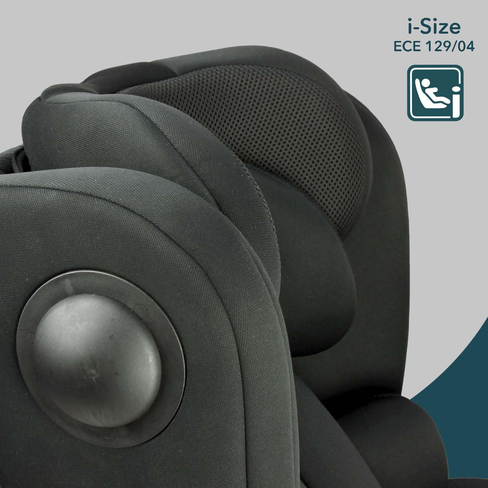 Siège auto ISOFIX évolutif réhausseur i-Size ECE R129/04 - face à la route de 76 cm à 150 cm - à partir de 15 mois jusqu'à 12 ans - max 36 kg