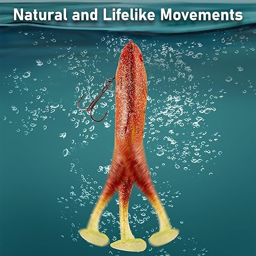 Miniatura 3 de Dr.Fish Swimbait de pesca suave de 5 pulgadas, señuelo de pesca suave pre-aparejado, señuelos de pesca de agua salada, cebo suave con anzuelos