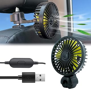 Car Fan,USB Powered Automobile Cooling Fan for Car Backseat Baby 3 Speed Strong Wind 5V Rear Seat Air Circulation Fan Back Seat SUV, RV, Baby Stroller,Vehicles (Style 1)