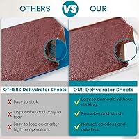 Vista 5 de 8 Pcs Silicone Food Dehydrator-Trays with Edge, 8 Pcs Mesh Dryer Mats,Reusable Non Stick Silicone Dehydrator Sheets (11x 11in) for Liquids,Fruit