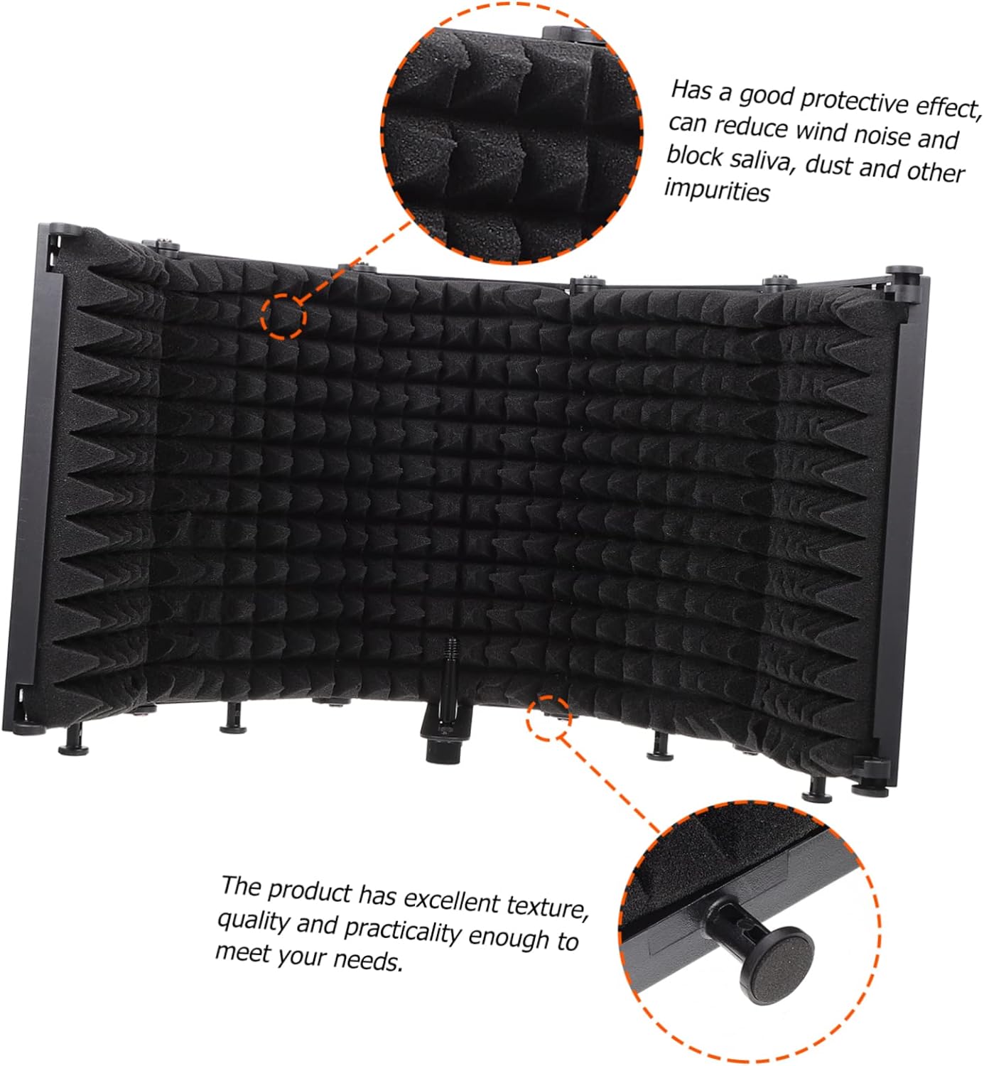 1set Microphone Isolation Shield Wind Foldable Design for Recording Podcasting and Streaming Sound Absorbing Accessory for Enhanced Audio Quality