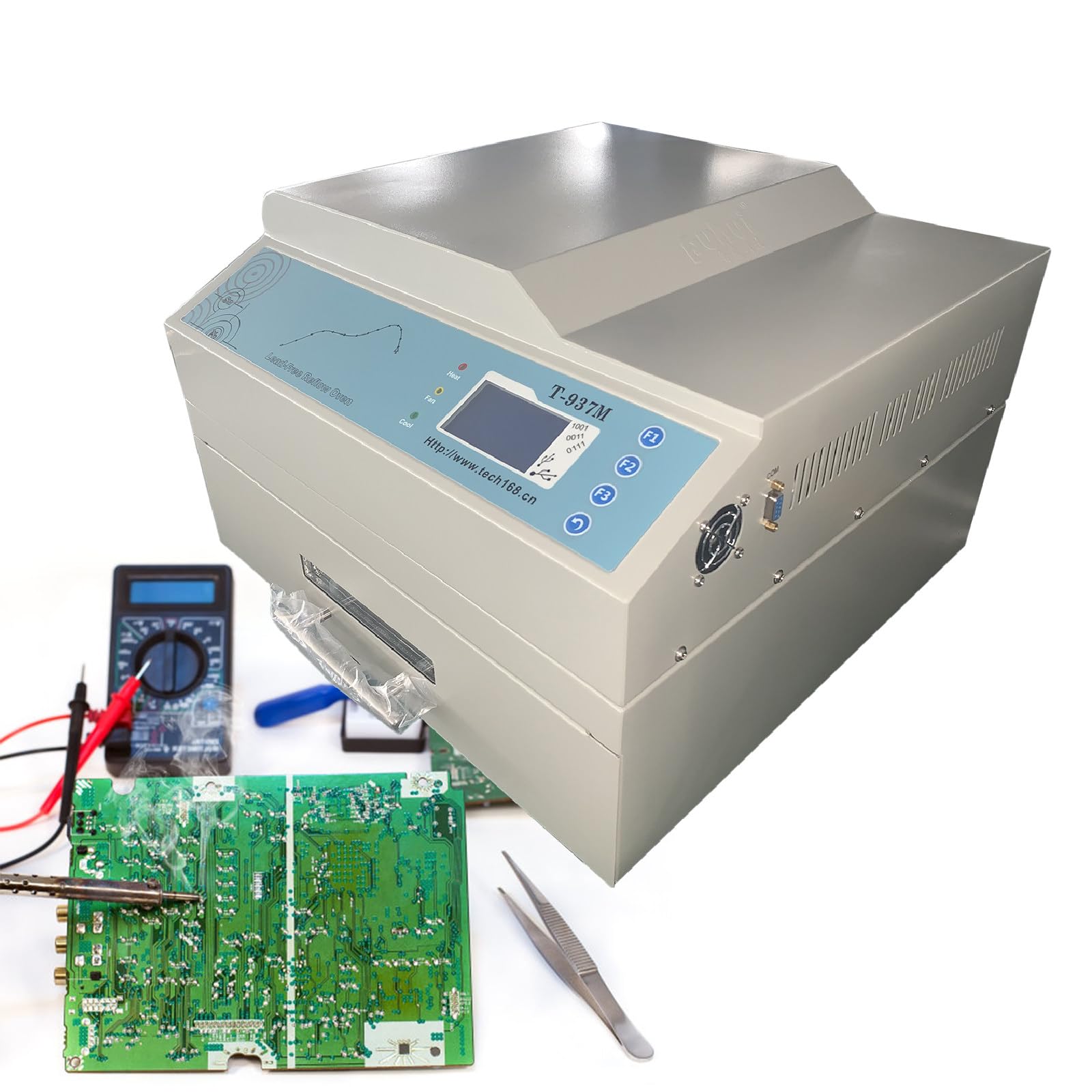 T937 Intelligent Infrared IC Heater, PCB Soldering Furnace Reflow Oven Drawer Type Lead Infrared Reflow Soldering Machine T937 (T937m)