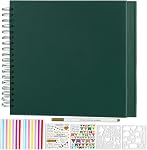 Artmag DIY Scrapbook Album 8 x 8 Inch Hardcover Kraft Blank Paper Scrap Book with 40 Sheets Memory Book for Family Wedding Photography Anniversary (Black)
