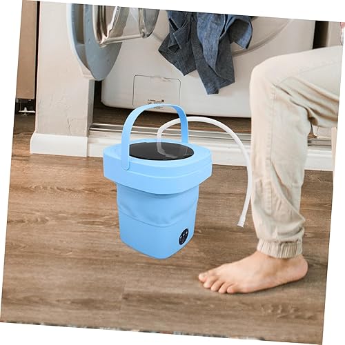 Miniatura 8 de Mini lavadora plegable portátil Lavadora eléctrica compacta con cesta de drenaje y tubería Pequeño electrodoméstico de lavandería de alta velocidad