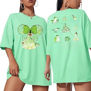 Magic Kingdom Shirts for Women The Princess and The Frog Shirt Flower Tea Cake Honey Tees Graphic Short Sleeve Tops