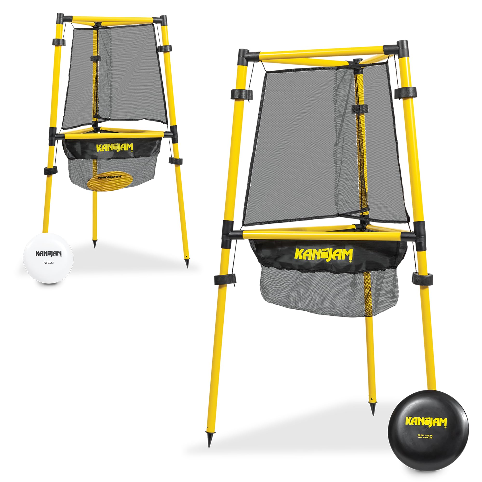 Kan Jam Ultimate Disc Golf Set with 1 Disc Golf Discs and 2 Disc Golf Basket Retrievers - Outdoor Frisbee Golf Game with Carry Bag