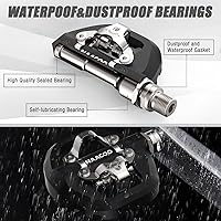 Vista 5 de NAACOO Tacos de bicicleta compatibles con tacos Shimano SPD SH51 SH56 – Peloton Pinzas de ciclismo de interior y montaña MTB Bike Bike Bike Clips Set