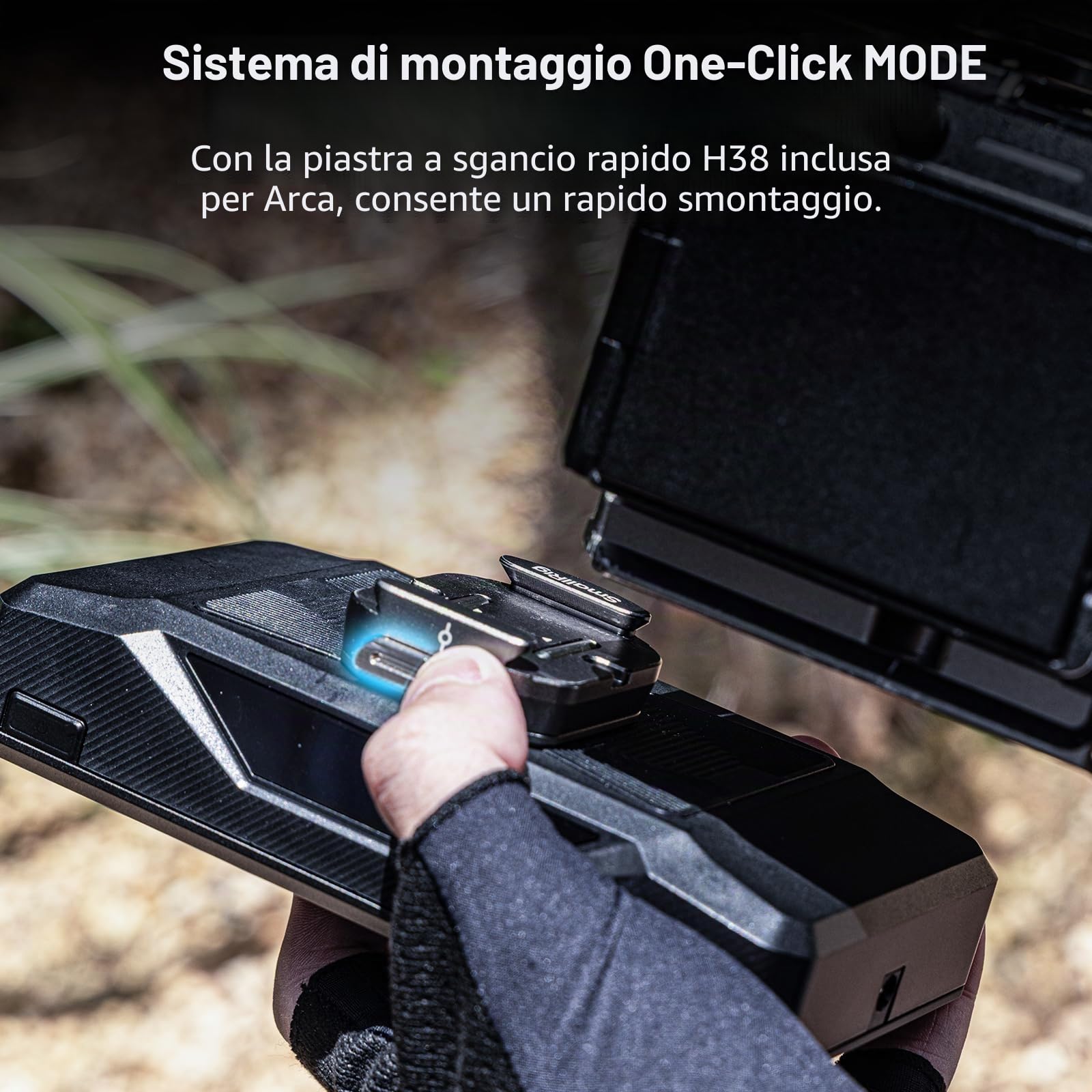SMALLRIG Batteria Base CB75, 73,8 Wh / 5000 mAh, Autonomia per Tutto il Giorno con Ricarica Rapida USB-C da 65 W, Doppio Connettore D-tap, Piastra a Sgancio Rapido per Arca, Vite da 1/4"-20, 5248