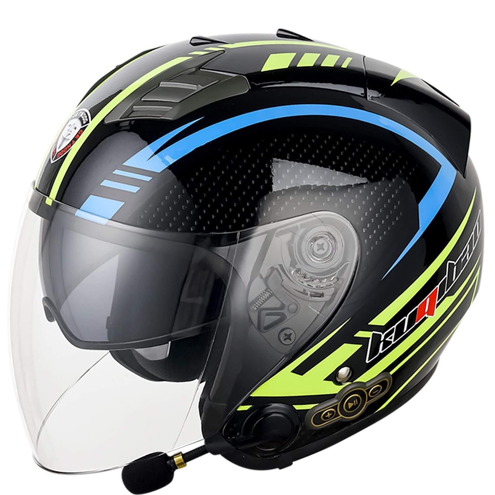 Casque moto jet Bluetooth 2XL pour homme et femme ayant un grand tour de tête