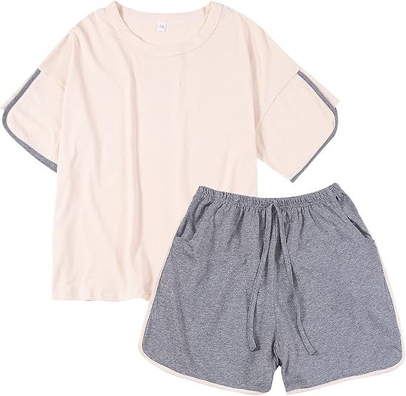 Amazon Anmery ツーピース 韓国夏服パジャマレディ ースセット ルームウェア ショーツセット 部屋着 半袖パジャマ 綿100 パジャマ ルームウェアセット 通販