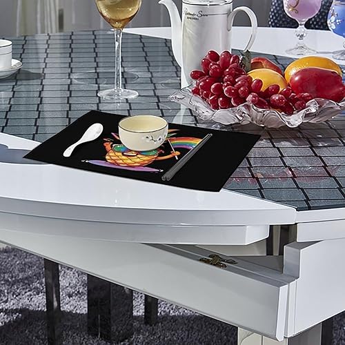 Miniatura 4 de Pineapple Rainbow Flag Gay Pride LGBT Placemats Set of 6 Resistant Table Mats Washable Place Mats for Dinner Party Table Decoration