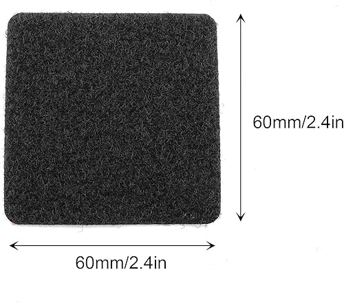 Miniatura 9 de JCBIZ 12 almohadillas adhesivas para sofá de 3.937 x 3.937in, cuadradas, color negro, con velcro y tiras adhesivas para sofá, silla, asiento doble,