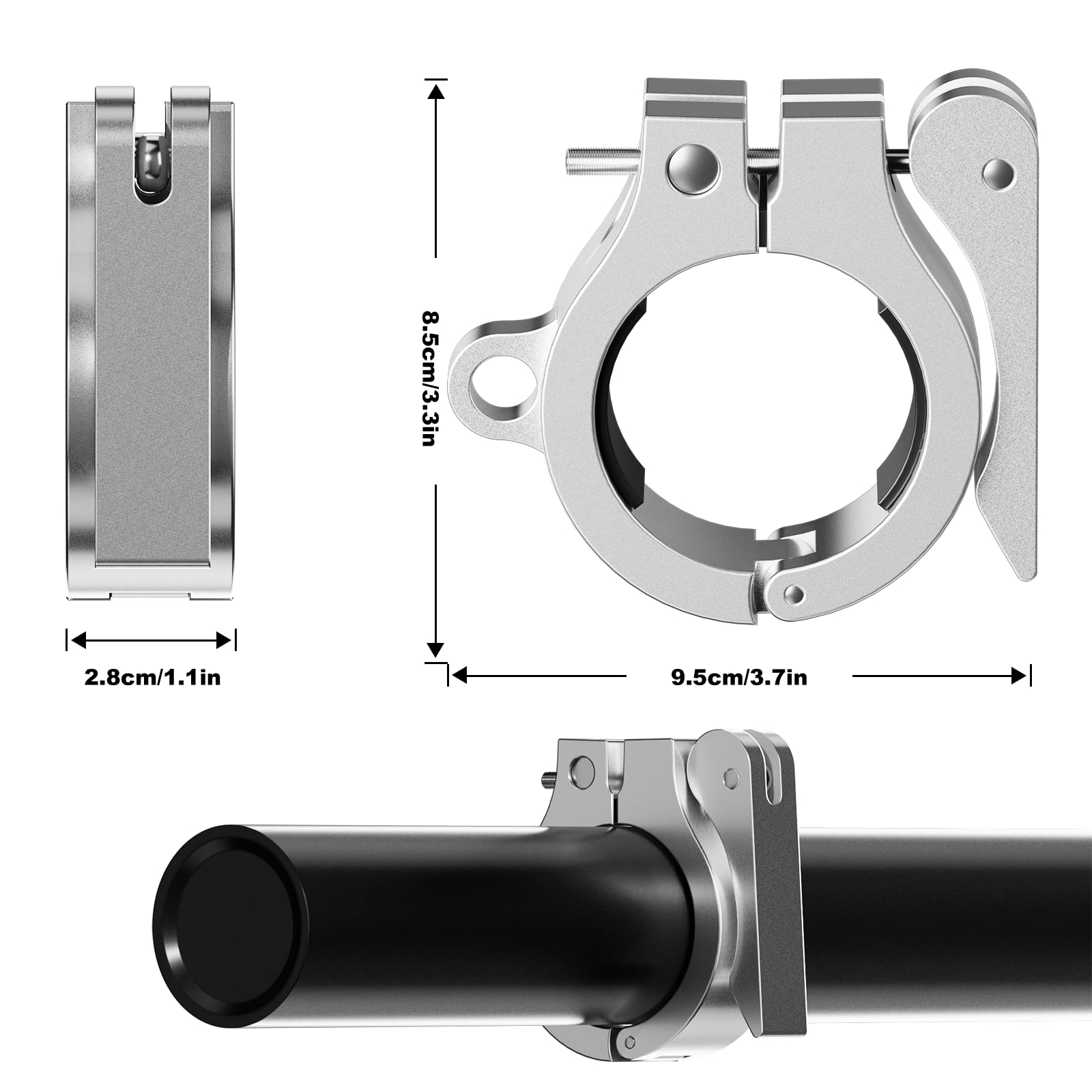 Abrazaderas de aluminio para barra de liberación rápida, 2 en 1, para gimnasio en casa, collar de barra olímpica, par de clips de peso de bloqueo para barra de 2 pulgadas, accesorio versátil