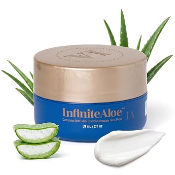 InfiniteAloe Complete Skin Care, Aloe Vera Powered Face and Body Cream for All Skin Types, Midnight Scent Small Jar 2 oz
