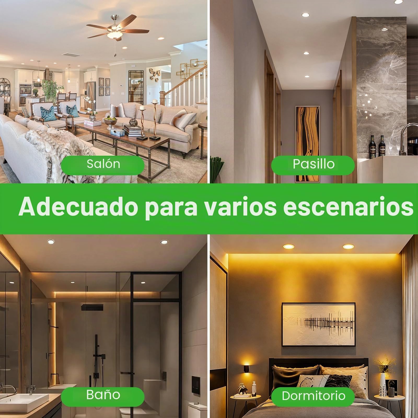 GY 12 Pack Clase B Focos LED Interior Techo Regulable, 3.5W 552LM Downlight LED Techo Empotrable, 3000K Luz Calida 4000K Luz Neutra 6500K Luz Frío, Corte 65mm-80mm, IP44 Ojos de Buey para Baño