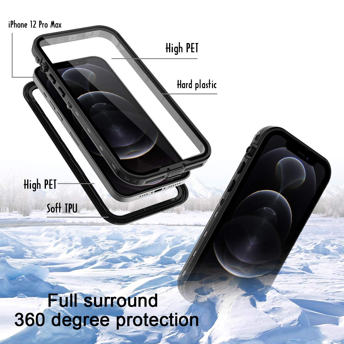 Amazon.co.jp: ShellBox iPhone 12 Pro Max用ケース、内蔵スクリーン