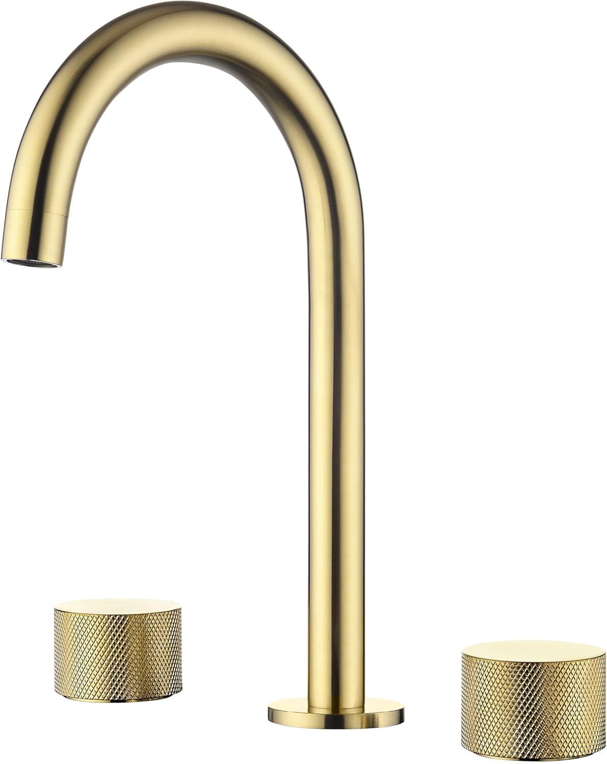 KIBI 2-Handle 8-Inch Widespread Bathroom Sink Faucet with Drain Assembly, Solid Brass 3-Hole Lavatory Faucet | Circular X Design | Corrosion-Resistant with Smooth Water Flow (Brushed Nickel, KBF1026)