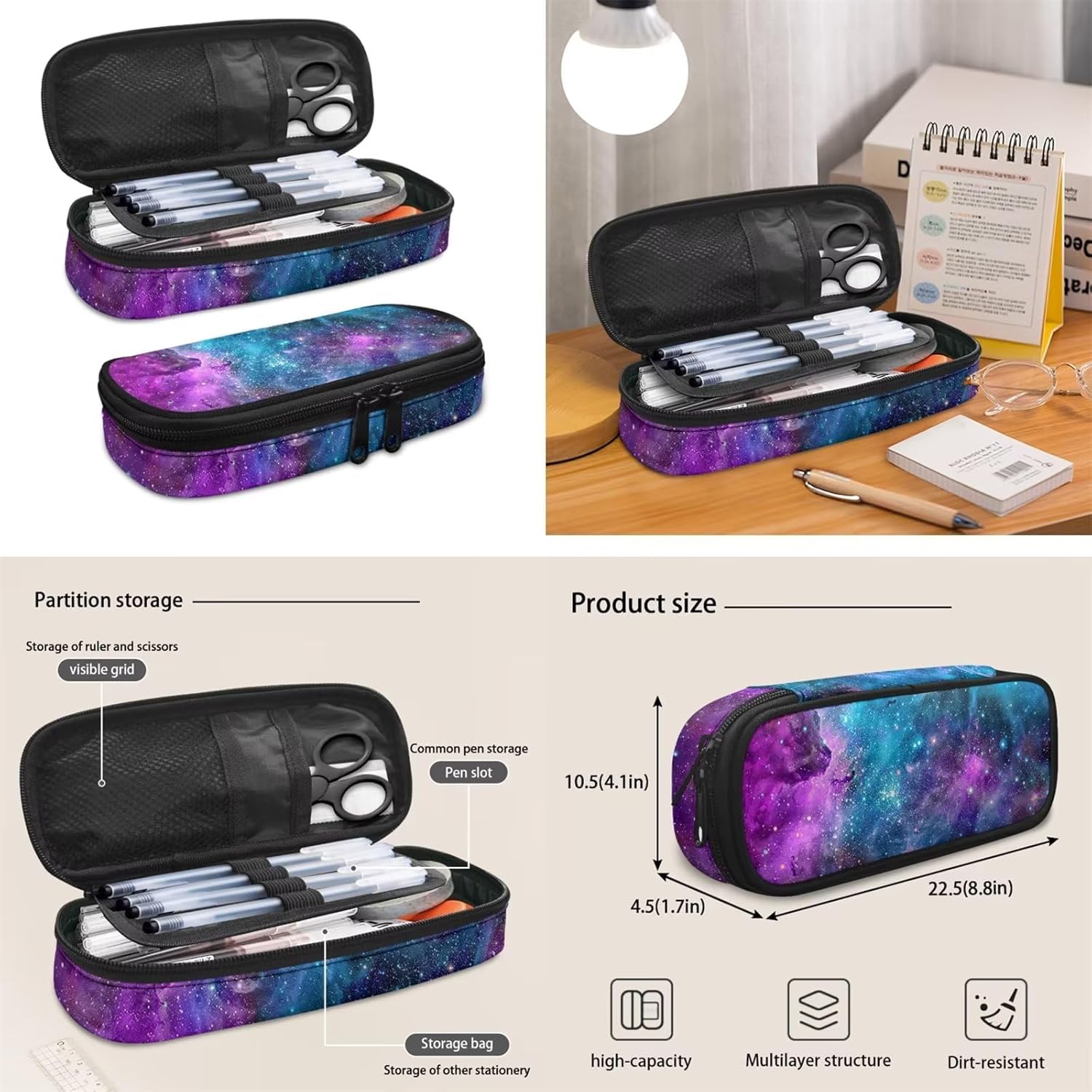 ZOUTAIRONG African Girl Backpack Set with Lunch Box 3 in 1 Girl Magic American Afro Lunch Bag Pencil Case Kids School Book Bags for 2Nd/3Rd/4Th/5Th Grade Blue