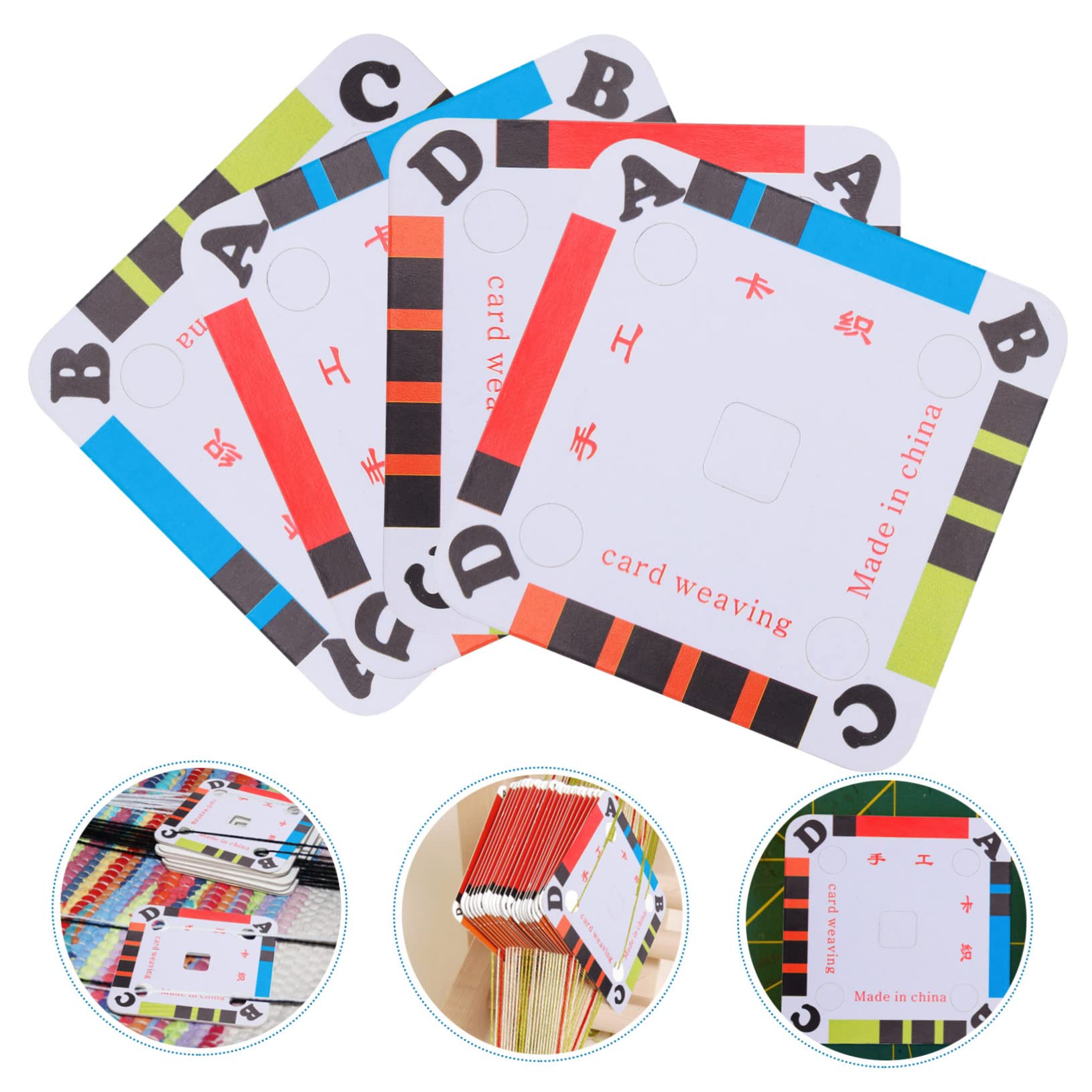 Beatifufu Weaving Kit 100pcs Cardstock Paper Cards Easy to Use Weaving Cards Tablet