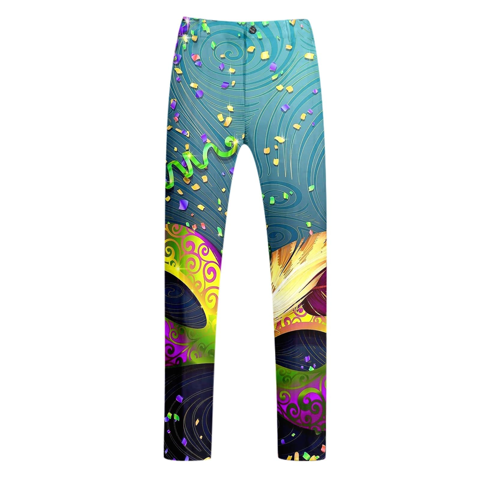 Silvester Outfit Herren Lustiger Masken Anzug Prom Suits FaschingskostüMe Mit Bunte Drucken 70Er Jahre Outfit Herren Mardi Gras Karneval Kostüm Faschingskostüme Herrenanzug