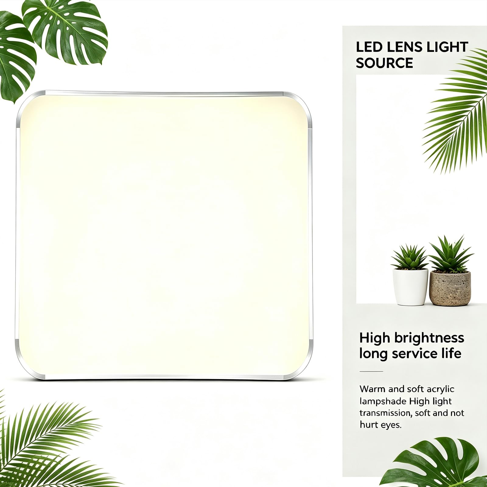 30 cm czarna kwadratowa oprawa sufitowa LED, energooszczędne źródło LED, 3 regulowane CCT, płaska lampa do piwnicy, garażu i pomieszczenia gospodarczego, 18 W