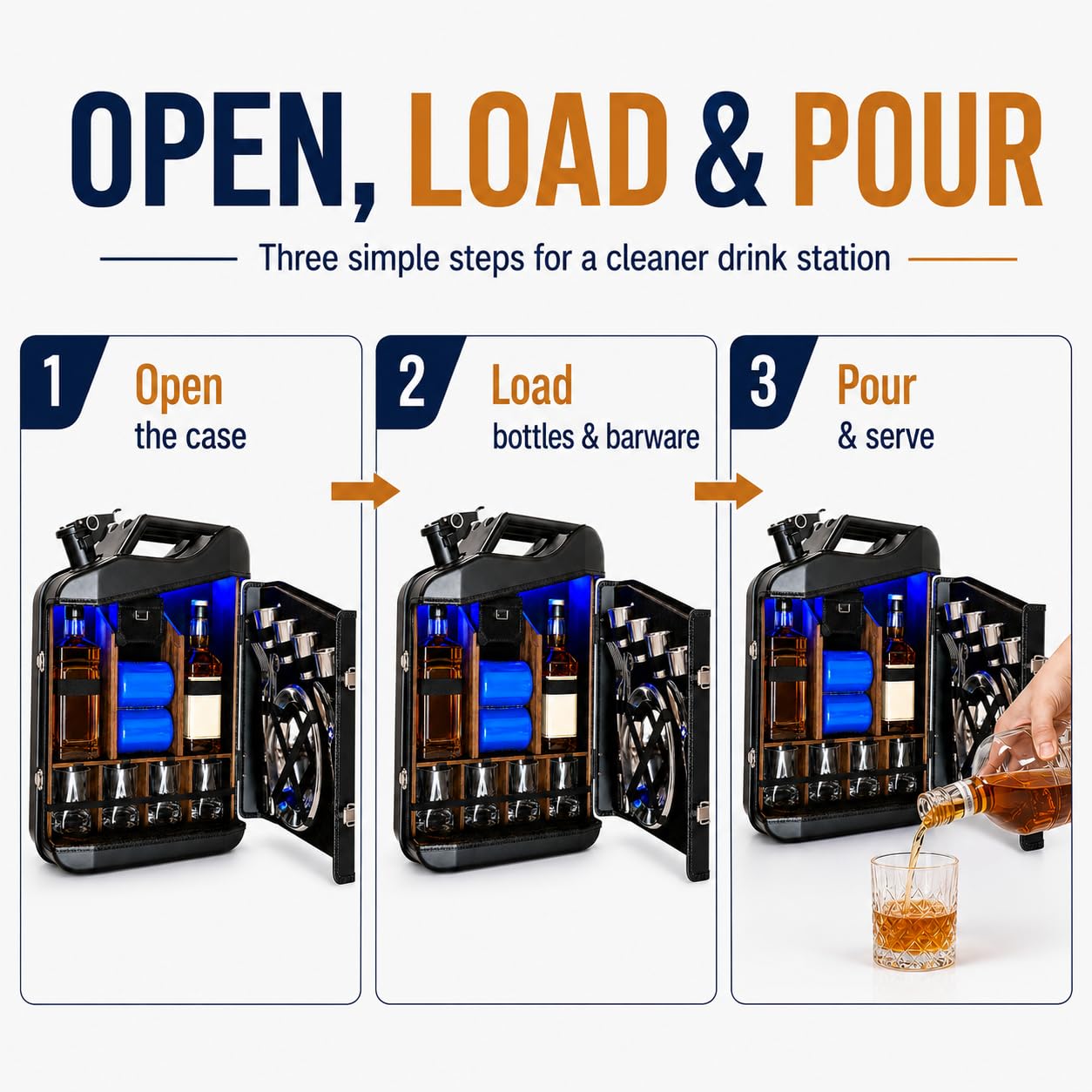 TsoLay Juego De Mini Bar De 20 litros, Mueble Bar Portátil para Whisky con Construcción Robusta, Mueble Bar Móvil para Bares Domésticos, Regalo para Hombres, Padres, Maridos, Novios
