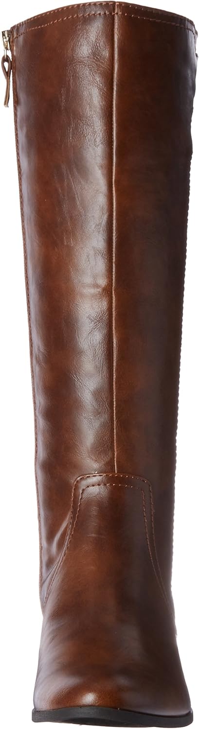 Whiskey Faux Leather Knee-High Zip-Up Boots